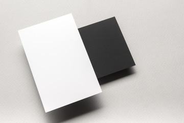 Business cards blank. Mockup on color background. Flat Lay. copy space for text