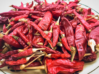 Hot red chili peppers