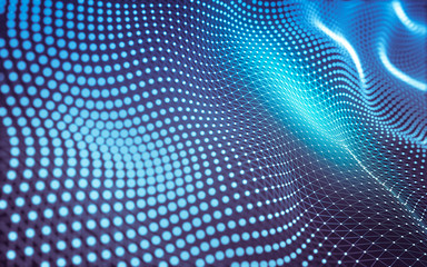 Naklejka premium Abstract background. Molecules technology with polygonal shapes, connecting dots and lines. Connection structure. Big data visualization.