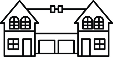 Semi-detached house icon