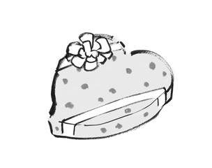 白黒, モノクロ, 単色, 線画, イラスト素材, バレンタインデー, プレゼント, ピンク, ピンク色, ハート型, バレンタイン, チョコレート, ハート型チョコレート, 贈り物, プレ, 集合, 嬉しい, うれしい, ハッピー, イラスト, 筆描き, 筆書き, 手描き, 手書き, 墨, 墨絵, 箱, 記念日, ショッピング, ギフト, 白バック, 白背景, カット, 挿絵, モテモテ, 素材