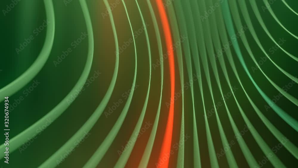 Leinwandbilder 3d render abstract background with orange motion glowing lines loop animation hd
