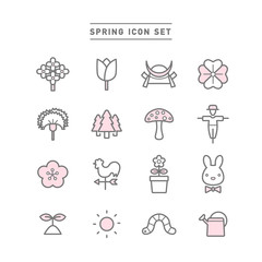 Fototapeta premium SPRING ICON SET