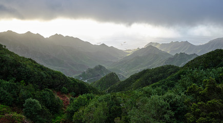 View of Anaga Mountains with Port - Tenerife, Canary Islands, Spain