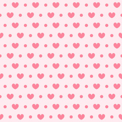 Heart pattern with dots. Seamless vector background