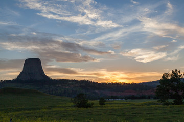 Sunset by Devils Tower