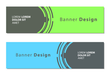 Geometric abstract banner template. Flat banner background set clean abstract cover with minimal design concept.