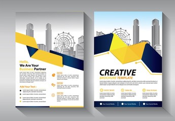 Brochure design, cover modern layout, annual report, poster, flyer in A4 with colorful triangles, geometric shapes for tech, science, market with light background