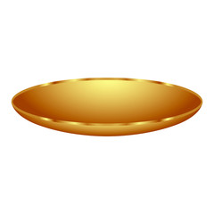 Isolated luxury golden plate