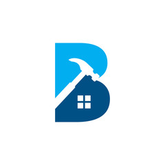 B Construction Logo, B Hammer Logo