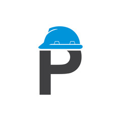 P Construction Helmet Logo