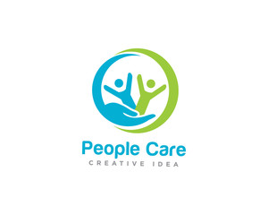 People Care Logo Design Vector