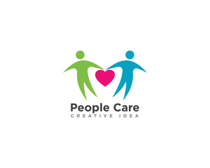 Fototapeta na wymiar People Care Logo Design Vector