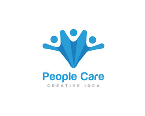 People Care Logo Design Vector