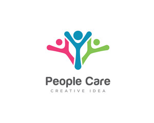 Fototapeta premium People Care Logo Design Vector