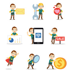 Set of character man act as a prince in a romantic Rapunzel cartoon movie.