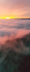 Sunrise in the Mountains with a lot of Fog