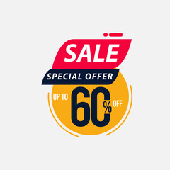 Sale Special Offer up to 60% off Limited Time Only Vector Template Design Illustration
