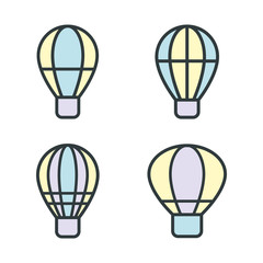 Obraz premium Silhouette of hot Air balloon. Air transport for travel