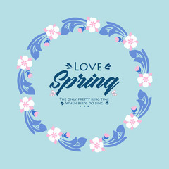 Beautiful Decoration of leaf and floral frame, for love spring greeting card template design. Vector