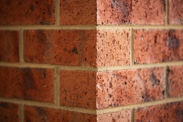 Corner of a red brick building