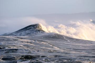  Powerful ocean breakers in the early morning sun