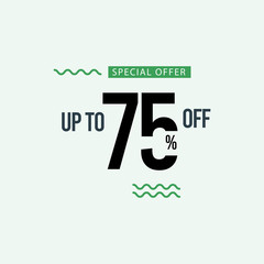 Discount Special Offer up to 75% off Vector Template Design Illustration