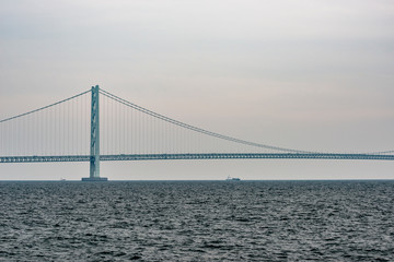 View of Akashi Kaikyo Bridge from Okura coast