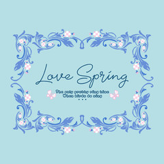 Fototapeta na wymiar Beautiful shape Pattern of leaf and floral frame, for love spring card concept. Vector