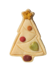 Homemade Christmas cookie isolated on white