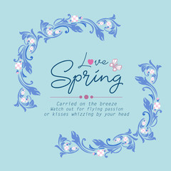 Beautiful Decoration of leaf and floral frame, for love spring greeting card wallpaper design. Vector