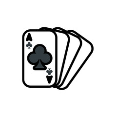 casino poker cards with clovers