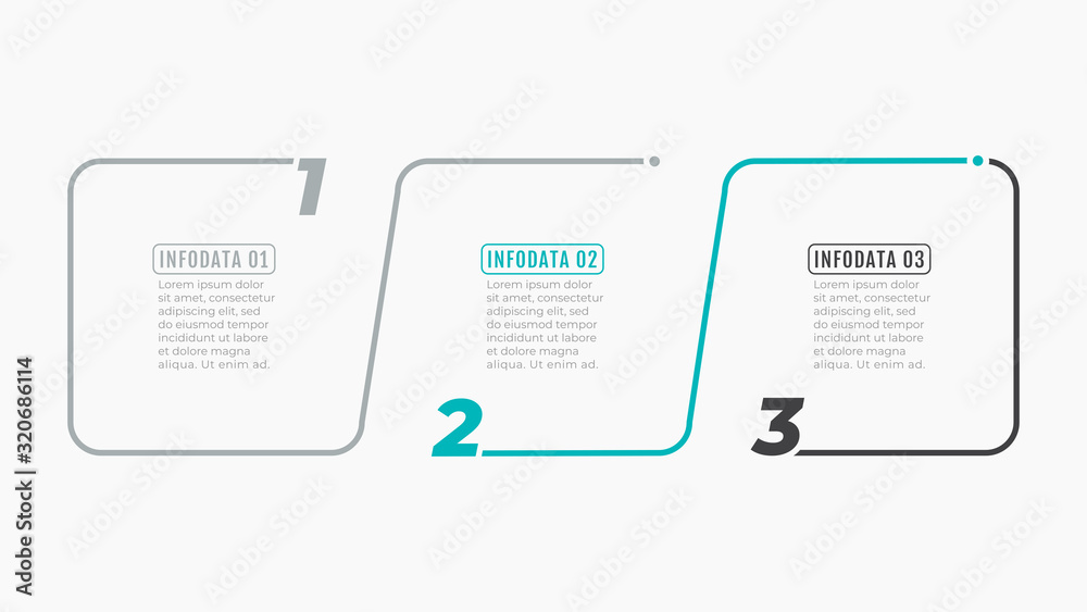 Poster thin line infographic label design with number options.timeline with 3 steps or process. vector busi