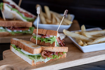 sandwich with ham and cheese