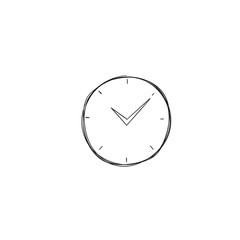 hand drawn doodle clock illustration with doodle style