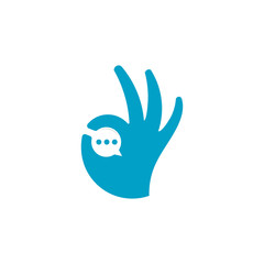 Good Chat App Logo With Hand Symbol