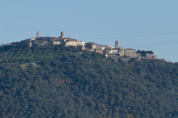 Fototapeta premium little town on mountain
