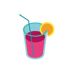 tropical cocktail with orange icon