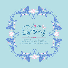 Modern pattern of leaf and flower frame, for antique love spring greeting card wallpaper decor. Vector