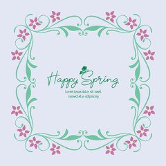 Decorative frame with unique leaves and flower, for happy spring invitation card design. Vector