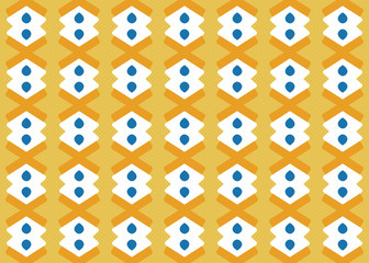 Seamless geometric pattern design illustration. Background texture. In yellow, blue, white colors.