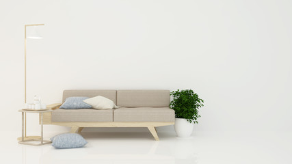 Relax space white background - Interior 3D Rendering