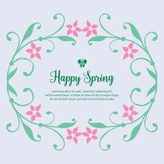 Crowd of leaf and floral frame, for happy spring cards decoration. Vector