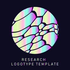 Sphere with bionic pattern. Logotype concept for research, medicine or science affiliated company.