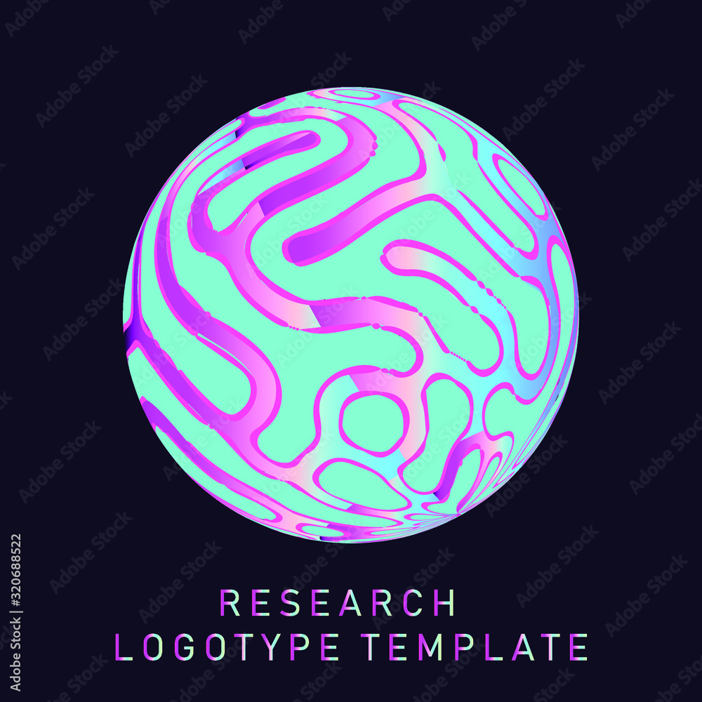 Poster sphere with bionic pattern. logotype concept for research, medicine or science affiliated company.