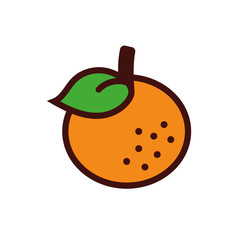 orange citrus fruit isolated icon