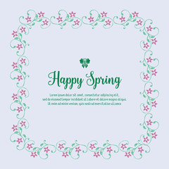 Elegant Crowd of leaf and floral frame, for happy spring greeting card design. Vector