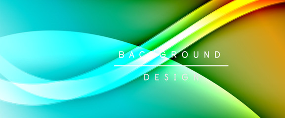 Dynamic trendy fluid color gradient abstract background with flowing wave lines. Vector Illustration