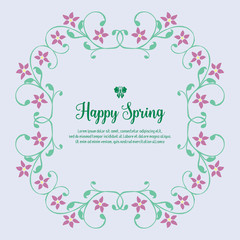 Seamless Shape pattern of leaf and floral frame, for happy spring invitation card template decoration. Vector
