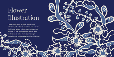 Blue Floral Illustration Design
